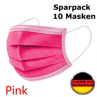 10 St Alltagsmasken Mundschutz Atemschutzmaske PINK OPMaske Gesichtsmaske Filtermaske 