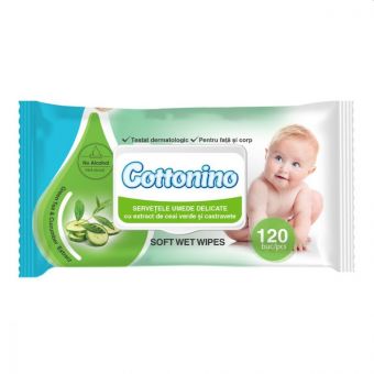 Karton 16x COTTININO 120 Baby Feuchttücher grün GrünerTee/Gurke 