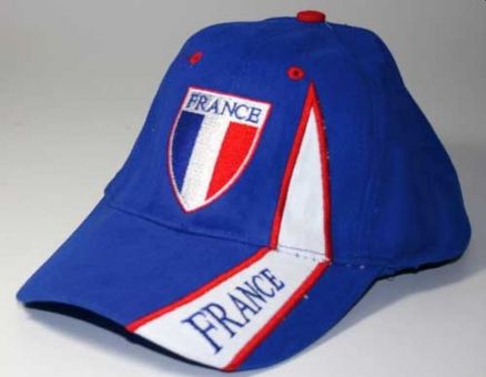 Hilkeys Frankreich blau weiß Baseballcap mit Wappen bestickt Baseball Cap 