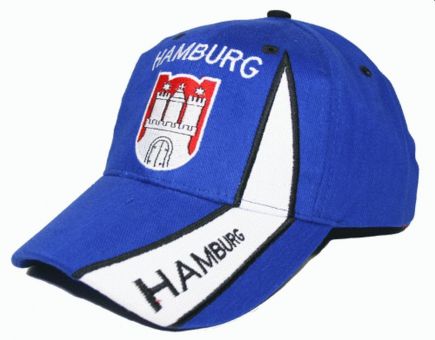 Hilkeys HAMBURG Baseballcap blau mit Wappen bestickt Baseball Cap HH 
