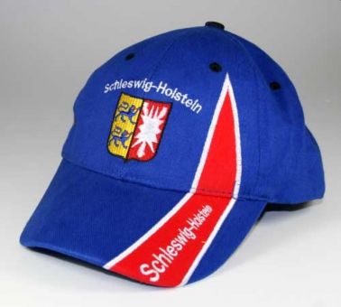 Hilkeys Schleswig-Holstein Baseballcap mit Wappen blau rot bestickt Baseball Cap 