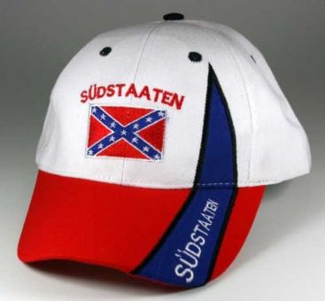 Hilkeys Süd Staaten weiß rot blau mit Wappen Baseballcap bestickt Baseball Cap Südstaaten 