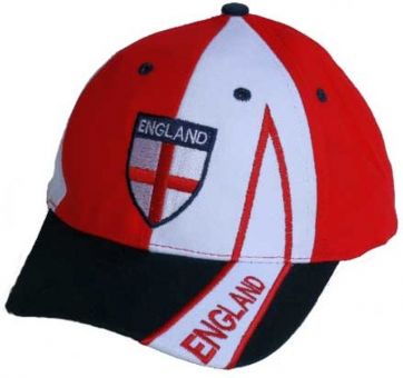 Hilkeys ENGLAND Baseballcap rot weiß mit Wappen bestickt Baseball Cap UK 
