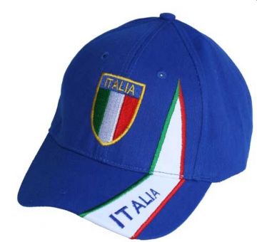 Hilkeys Italien Italia Baseballcap mit Wappen bestickt blau Fancap Landeswappen 