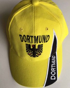 Hilkeys Dortmund Baseballcap gelb schwarz weiß mit Wappen bestickt Baseball Cap 