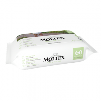 Moltex BIO Feuchttücher Babys Karton 12 x 60 Stk Pure & Nature MADE IN GERMANY Baby Wipes 